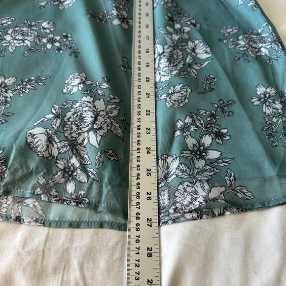 BloomChic Floral Flutter Sleeve Top Elegant Sheer Blouse 12 Fairy Whimsy - Picture 12 of 15